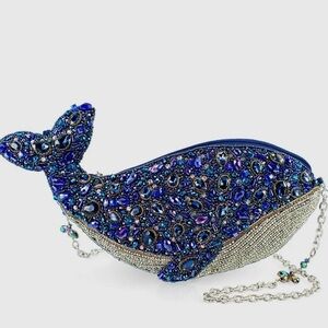 Mary Frances Blue and Silver Whale Crossbody Bag